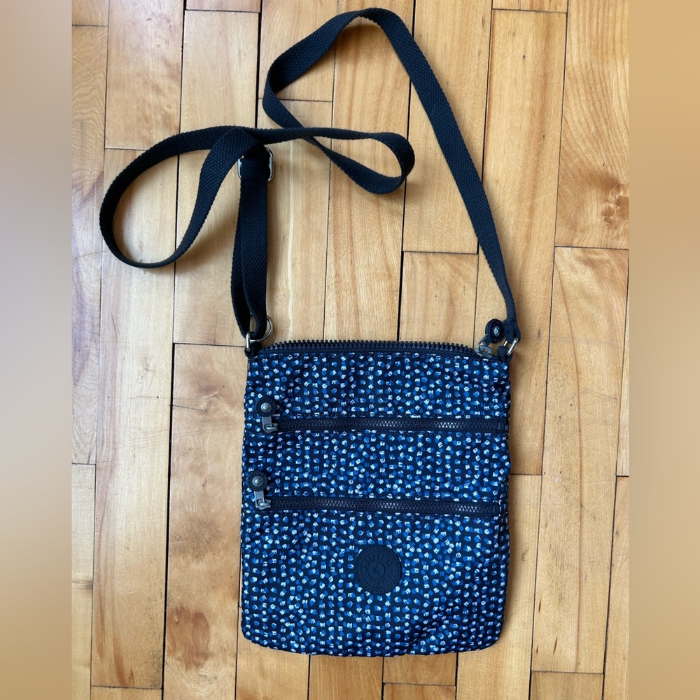 Kipling Purse Blue Light Blue Patterned Bag Crossbody Travel